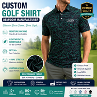 Camiseta Polo de Golf Personalizada Ligera y Transpirable con Estiramiento en 4 Direcciones, Protección UPF 50+ para Hombre, con Imágenes, Secado Rápido, Ropa de Golf Estampada