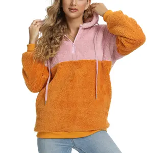 Wholesale Sherpa Pullover Sweaters for Women Winter Warm Tunic Tops Sweatshirts