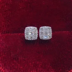 CAOSHI Boucles <span class=keywords><strong>d</strong></span>'oreilles clous petites en <span class=keywords><strong>argent</strong></span> pour femmes, forme carrée géométrique, usage quotidien, mode polyvalente, bijoux pour filles - Product Image 3