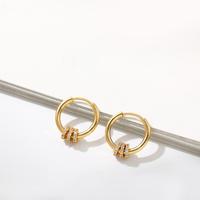 Boucles d'oreilles créoles épaisses et élégantes en argent sterling 925 hypoallergénique, plaqué or 18 carats avec diamants ronds, idéales pour femme (cadeau)