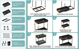 Organisateur de rangement sous l'évier en métal à 2 niveaux, organisateur de salle de bain coulissant en forme de L, organiseurs et rangements sous l'évier pour l'organisation de la maison - Product Image 5