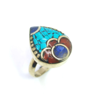 Bagues en pierres précieuses turquoise et corail, designs variés, bijoux faits à la main, vente en gros, fournisseurs de bijoux fantaisie pour femmes