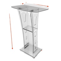 Atril de acrílico transparente con iluminación LED, plataforma de acrílico, podio, púlpito
