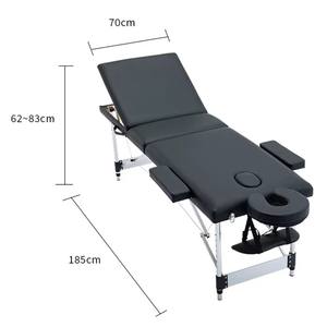 Mesa de masaje de acero inoxidable plegable ajustable de 80cm, cama de belleza Facial para salón de tatuajes - Product Image 6