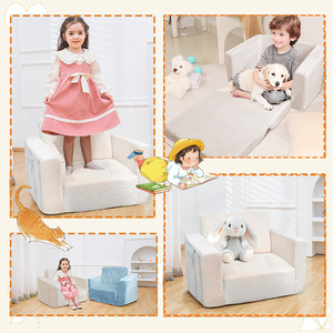 Vente chaude Design Moderne Sherpa Peluche Enfants Canapé-<span class=keywords><strong>lit</strong></span> Doux et Confortable Canapé pour Chambre Salon Utilisation pour Bébés Enfants - Product Image 3
