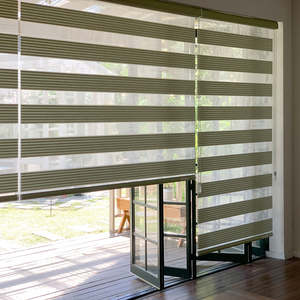 Stores zébrés coréens collection Echo, stores motorisés jour et nuit sur mesure, rideaux automatiques à enroulement, stores modernes filtrant la lumière - Product Image 2