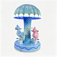 Manège miniature à monnayeur pour enfants, thème hippocampe, 3 places, pour centre commercial et aire de jeux intérieure