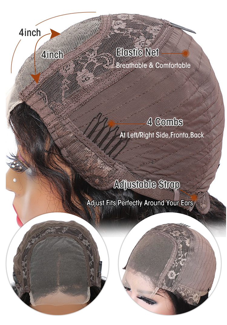 peluca de encaje 4x4
