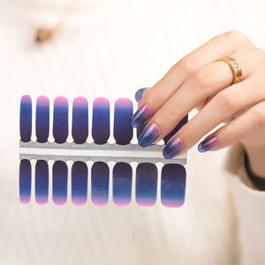 Autocollants pour ongles à dégradé de couleur en gros, bandes de vernis à ongles à paillettes à couverture complète, enveloppes de gel pour ongles - Product Image 3
