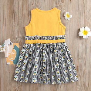 Vestido de Verano 2022 para Niñas, Tipo Chaleco, Estampado, con Rayas y Pliegues - Product Image 6