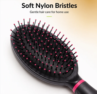 Ensemble de 3 brosses à cheveux professionnelles auto-nettoyantes, droites, avec manche en ABS personnalisé, brosses de massage, avec logo personnalisé pour un usage domestique