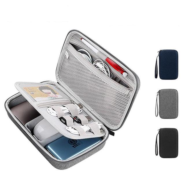 Waterproof Shockproof EVA Hard Travel Electronic Accessories Tech Organizer Case Carry Bag for Cable Power Bank Adapter Charger