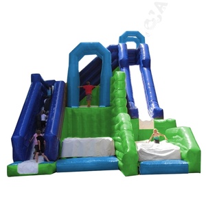 Thương mại khổng lồ cực Combo trò chơi trẻ em/người lớn Inflatable nhảy N trượt túi khí cho các pha nguy hiểm Inflatable vách đá nhảy lâu đài - Product Image 1
