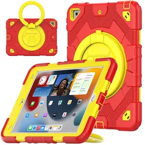 Anti-bumper ring stand cool kids cartoon case for iPad air 3 super defender case pro 10.5 with shoulder strap