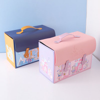 Boîte cadeau en carton colorée, valise pour enfants, emballage avec poignée pour garçons et filles
