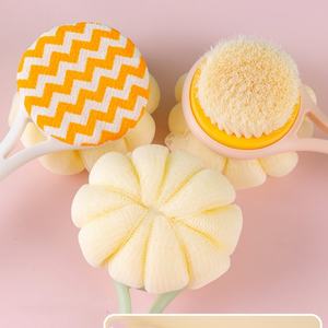 ホットロングハンドル両面バスブラシナイロンソフトヘアバスボールバスブラシスポンジスクラバー - Product Image 4