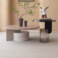 Rosegia 2025 Nouvel ensemble de tables basses modernes rotatives en acrylique pour salon, maison, hôtel