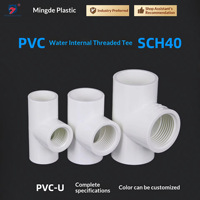 Sambungan Pipa PVC 1/2 American Standard, Ulir Dalam Betina, Tiga Arah, Permukaan Halus, Plastik Putih, untuk Suplai Air