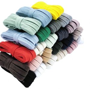 เชือกผูกรองเท้าแบบแบน ผ้าฝ้ายปรับแต่งได้ กว้าง 8 มม. ยาว 120 ซม. ชั้นเดียว 57 สี สำหรับรองเท้าผ้าใบและรองเท้าบูท - Product Image 1