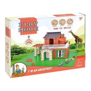 Jinying สถาปนิกปูนซีเมนต์แบบ DIY ประกอบวิลล่าสำหรับเด็กบ้าน<span class=keywords><strong>ตุ๊กตา</strong></span>อิฐ DIY อาคารซ้อนอิฐพลาสติกบ้าน - Product Image 5