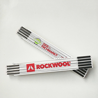 Règle pliante en bois de 2 mètres/200 cm, 10 plis, de qualité supérieure, personnalisable avec logo et impression de marque, pour la mesure et la construction