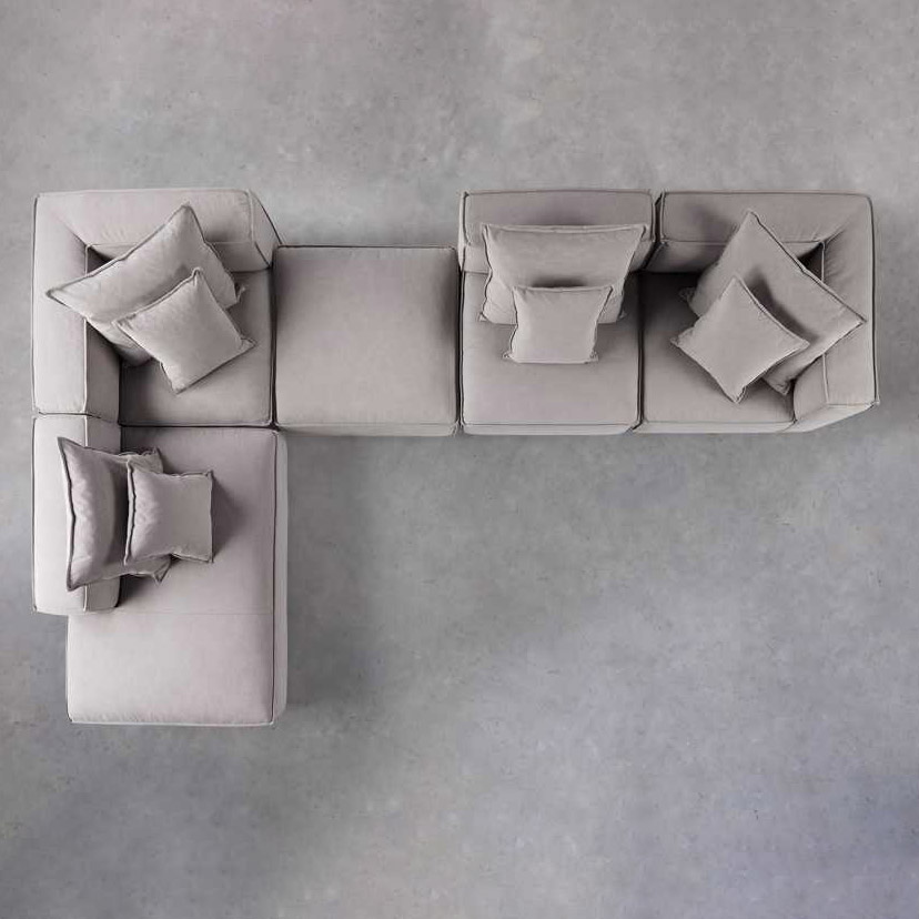 Nordic Luxury cloth corner fabric furniture set lounge modular L shape sectional Living Room Sofas