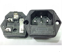 Enchufe de Corriente Alterna AC220-250V, Serie de Enchufes de Alimentación con Orificios para Tornillos y Fusibles