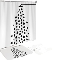 Rideau de Douche en Polyester Scène Dinosaure Blanc, Rideau de Salle de Bain Imperméable Anti-Moisissure Séchage Rapide, Vente en Gros Moderne