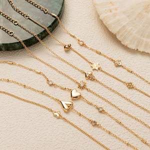 Brazaletes de pulsera de acero inoxidable para mujer a la moda, joyería chapada en oro de 18 quilates, pulsera de diamantes de imitación de circón con Cruz de corazón para mujer - Product Image 2