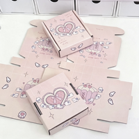 Boîtes rigides mignonnes en forme de chat rose de dessin animé, petites boîtes d'expédition portables, laminage brillant, gaufrage pour emballage cadeau, cadres photo