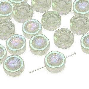 Patrón de flor de ilusión de Aurora transparente de hielo de cristal plateado con cuentas de flores coloridas DIY pendiente hecho a mano - Product Image 5