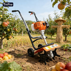 ガソリンエンジンと調整可能なハンドルを備えた多機能ミニ耕運機で、狭い場所での耕作、培土、畝立てに最適です。 - Product Image 1