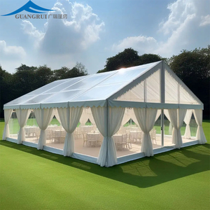 Nuova Tenda Moderna Grande Bianca per Matrimoni, Eventi all'Aperto, Fiere e Feste - Gazebo Elegante con Vetro Trasparente 6x12m in Poliestere - Product Image 5