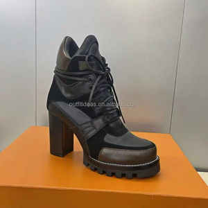 Bottines Plateformes en Cuir Véritable et Daim pour Femme, à Lacets, Talon Haut, Modè<span class=keywords><strong>le</strong></span> Star Trail Laureate - Product Image 4