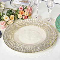 Assiettes de présentation personnalisées en verre texturé, série colorée, plusieurs couleurs disponibles, pour la restauration
