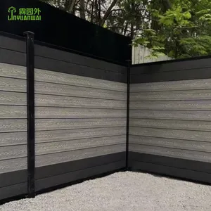 Grey Privacy Decorative Outdoor Garden Fence Wood Composite WPC Fence Panels