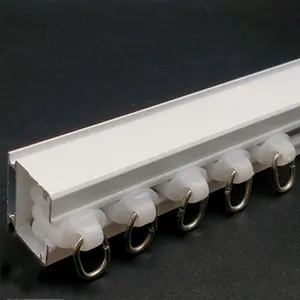 F602 Customized European Square Curtain Track White High Quality Aluminum Silent Curtain Rail Track