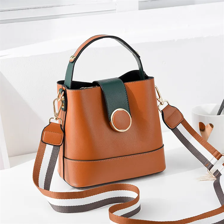 black latest designer cute bucket leather bags women handbags crossbody ladies 2023