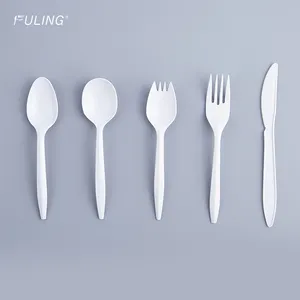 FULINGミディアムウェイト2.5gcutleryカトラリーセット使い捨てプラスチックフォークスプーンナイフキット、ナプキンソルトペッパーパック付き