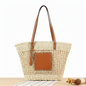 Bolso de hombro de ratán hecho a mano en Vietnam |   Buen precio al por mayor |   Bolso bohemio de playa natural para verano - Product Image 1