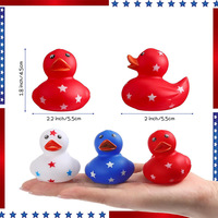 Offre Spéciale jour indépendant PVC canards en caoutchouc bleu étoile canard en vrac en gros pour piscine fête bébé bain jouets décorations de vacances