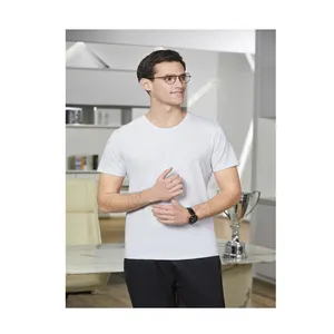 Aangepast Label Tshirt 180gsm Katoen Spandex Rekbaar T-Shirt Voor Heren Vrijetijdskleding