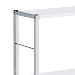 Estantería rectangular de 4 niveles de diseño industrial DB, muebles para sala de estar y oficina en casa en blanco y cromo - Product Image 4