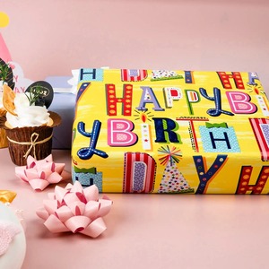 Custom Eco-Friendly Party Theme Gift <b>Wrap</b> <b>Paper</b> <b>Roll</b> 100GSM Double Sided Coated Art <b>Paper</b> Recyclable Digital Printing Compatible - Product Image 4