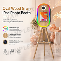 Fabrieksdirect ovale houten iPad fotohokje 10.2-13 inch DSLR standaard kiosk met aangepast logo voor bruiloften en feesten