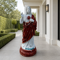 Statue du Sacré-Cœur de Jésus en marbre multicolore, sculptée à la main, sculpture religieuse pour la décoration de jardin d'église catholique