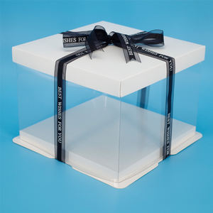 Boîte à gâteau carrée transparente, de grande taille, <span class=keywords><strong>bordure</strong></span> en plastique, Base forte, grand, 28x15 pouces - Product Image 2