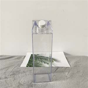 BPA Free Child Friendly Reusable Milk Carton Shaped Clear Square <b>Plastic</b> Leak-Proof Dishwasher Safe Party Water Bottle for - Product Image 6