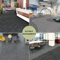 Alfombra Modular QIANQIAO con Textura Orgánica, 50x50cm, Base de PVC y Nylon, para Espacios de Trabajo Compartidos, Escuelas, Bibliotecas, Renovación de Pisos Modernos
