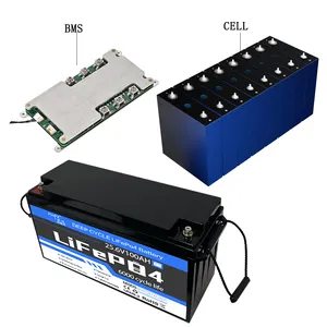 Bms Встроенный перезаряжаемый литиевый аккумулятор высокой емкости Lipo 24 в 100 Ач Lifepo4 со светодиодным индикатором для электронной рикши